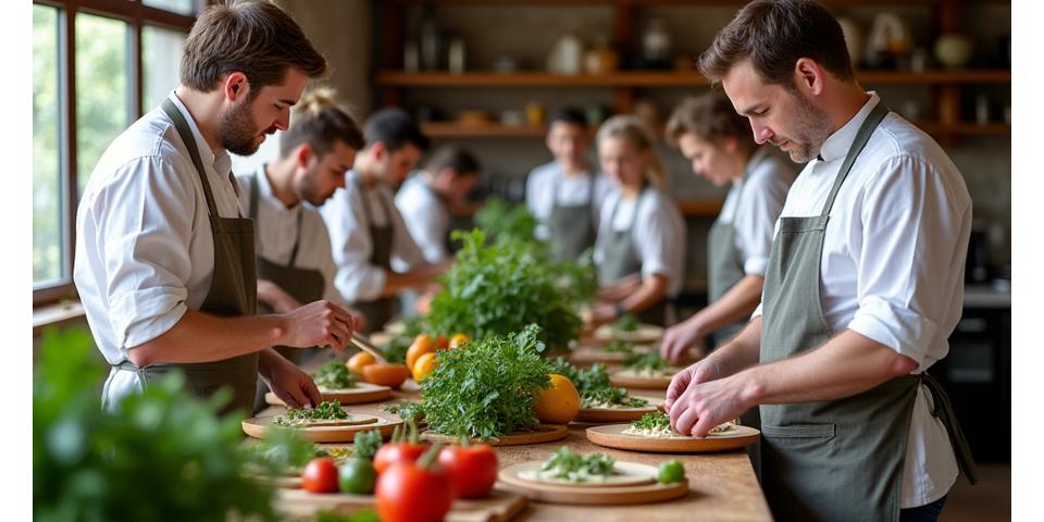 Sustainable gastronomy training workshop with professional chefs